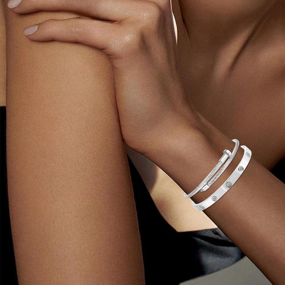 Fashionable Gold Stackable Bangles - Hypoallergen… - image 3